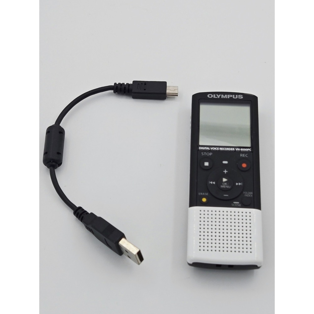 Olympus VN-8000PC Digital Voice Recorder 1GB LCD Display with Power Cord‎ WORKS
